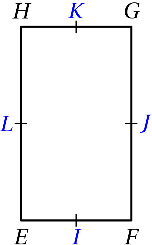 Rectangle EFGH et points I, J, K, L